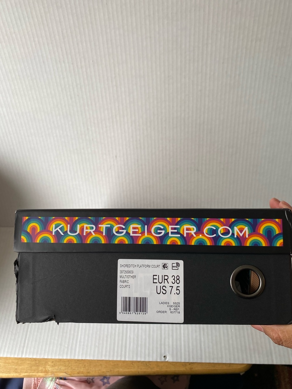 Kurt Geiger Shoreditch Platform Court Heels Rainbow Rhinestone Size 38/ US 7.5 - Picture 12 of 15